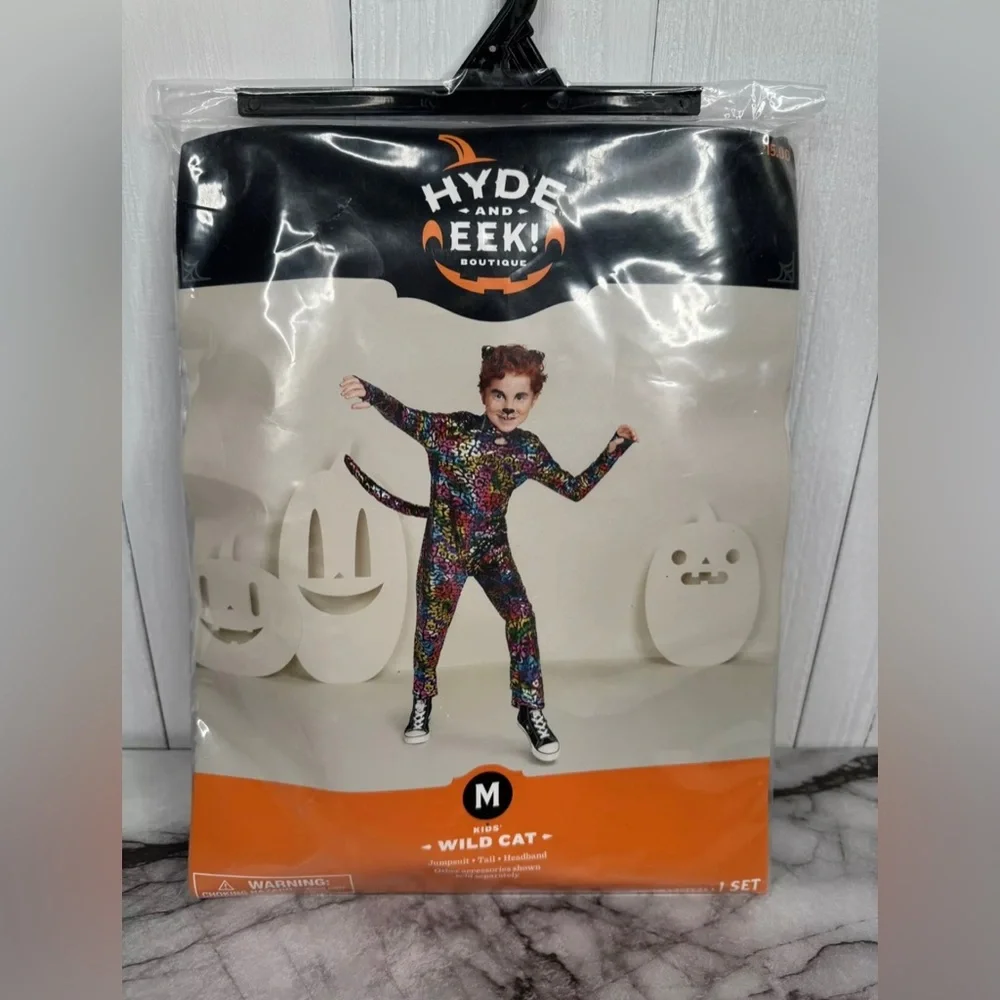 Hyde & Eek Girls & Boys Colorful Metallic Wild Cat Jumpsuit Costume Large